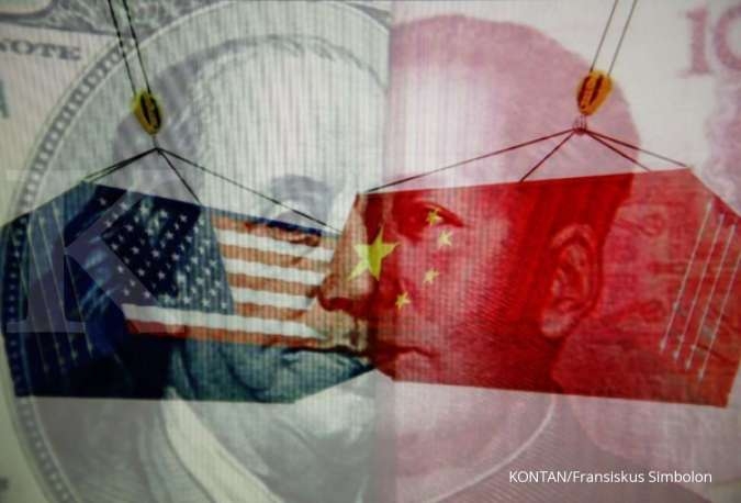 Ilustrasi perang dagang Amerika dan China